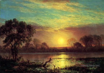 Soirée Owens Lake Californie Albert Bierstadt Peinture à l'huile